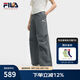 FILA 斐樂官方女士梭織長(zhǎng)褲2025夏季新款時(shí)尚簡(jiǎn)約基礎(chǔ)休閑收口褲 綠木灰-DY M 165/66A/M