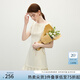 范思藍(lán)恩氣質(zhì)辣妹短袖連衣裙女2025夏新款收腰拼接百褶裙子2062 白色 M
