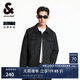 杰克·瓊斯（JACK&JONES）25年男裝外套男年春秋仿麂皮上衣翻領(lǐng)夾克男輕商務(wù)休閑外套高檔 E44黑砂色 L