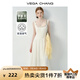 VEGA CHANG吊帶連衣裙女2025夏季新款法式方領(lǐng)收腰顯瘦度假風(fēng)背心裙小個子 象牙白 M