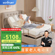 KONFURT適老電動(dòng)護(hù)理床 多功能老人床家用智能自動(dòng)升降加寬單人床 電動(dòng)床尊享套裝（燕麥色） 900mm*2000mm