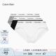 Calvin Klein內(nèi)衣【七夕禮物】男士本命年三條裝ck提花棉質(zhì)三角內(nèi)褲男U2661 998-太空黑/椰青灰/月光白 3條 L
