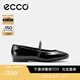 愛(ài)步（ECCO）芭蕾舞鞋女 25年新款時(shí)尚瑪麗珍方頭低跟淺口單鞋 舞悅234333 黑色23433304001 （牛皮革） 38