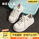 百麗（Belle）休閑帆布鞋女商場同款厚底增高板鞋B3P1DBM4 米色 36 (230mm)