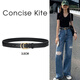 CONCISE KITE【禮盒裝】官方皮帶女士頭層牛皮西裝牛仔連衣褲裙帶CK輕奢腰帶 黑色 105cm (帶寬2.8cm)生日送女友老婆