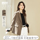對(duì)白高級(jí)感西裝外套女2025秋新款復(fù)古時(shí)尚小個(gè)子休閑職業(yè)西服上衣 栗灰色 L