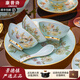 康普詩景德鎮(zhèn)青瓷碗盤餐具整套高溫瓷中式喬遷禮物家用高檔陶瓷碗筷套裝 【60頭10人食】 花溪子青瓷