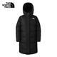 The North Face北面羽絨服女中長(zhǎng)款戶外保暖鵝絨81SA 黑色/JK3 XL