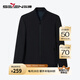 柒牌棒球領(lǐng)夾克春夏厚款休閑防靜電格紋棉服外套【雙面穿】125JK70760 黑色 XL (180)