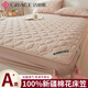 潔麗雅（Grace）100%新疆棉花填充純棉床笠10A抗菌A類(lèi)床罩床單床墊套防滑保護套 嫻雅-咖【A類(lèi)抗菌100%純棉】 180cm*200cm 【單床笠】