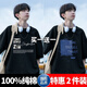 型于格重磅純棉短袖T恤男生2025夏季潮牌美式寬松上衣大碼半袖衣服男裝 3592黑色+3497黑色 (2件裝) L 建議(115-130斤)