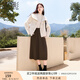 香影a字針織半身裙女2024秋冬季新款氣質(zhì)垂墜感復(fù)古過膝高腰裙子 咖啡 M