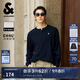 杰克·瓊斯（JACK&JONES）25年男裝秋季長(zhǎng)袖t恤男華夫格純色字母刺繡打底衫T恤225302007 E40黑色 M （175）