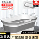 洗地桶拖把桶長(cháng)方形家用加厚耐用手提拖布桶大號塑料桶水桶洗拖把桶 【滑輪款】灰白色大號