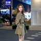 羅蒙（ROMON）風(fēng)衣外套小個(gè)子女2025新款春秋中長(cháng)款韓版時(shí)尚洋氣大衣高級設計感 軍綠色 L -108-120斤拍