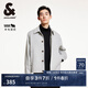 杰克·瓊斯（JACK&JONES）男裝春秋時尚百搭休閑舒適多色外套翻領(lǐng)直筒毛呢大衣男224427024 G41淺花灰色 L 180