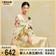 萬事利真絲絲巾禮盒桑蠶絲女長(zhǎng)巾絲綢披肩外搭2025年夏季新款-落英繽紛
