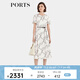 PORTS寶姿女裝2024春夏新款優(yōu)雅時尚圓領印花真絲收腰連衣裙 奶白色印花 S 4