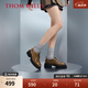 THOM WILLS【女鞋】德比鞋女夏季新款棕色正裝小皮鞋厚底增高真皮軟底女鞋 金棕小牛WD061 36 /5碼