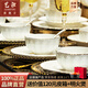 藝汐 輕奢簡(jiǎn)約高檔餐具整套 景德鎮(zhèn)骨瓷碗碟套裝家用釉下彩碗筷盤(pán)送禮 高溫釉下彩丨皮箱包裝丨 80件套
