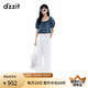 DZZIT地素休閑褲2025夏季新款純色寬松水洗工裝褲子女3J2Q4201C 漂白色 S