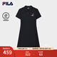 FILA 斐樂(lè)官方女子針織連衣裙2025夏新款時(shí)尚休閑純棉基礎(chǔ)POLO裙 傳奇藍(lán)-NV L 170/88A/L