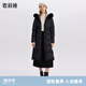 歌莉婭長款羽絨服女冬季狐貍毛領(lǐng)保暖防風(fēng)鵝絨外套1ASC8D700 00B黑色 M (160)