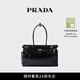 PRADA/普拉達(dá)【禮物】女士Prada Bonnie大號(hào)牛皮革手提單肩包 黑色