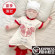 初緣鹿龍年寶寶滿(mǎn)月百天服裝新生嬰兒兒衣服中國風(fēng)夏季薄款短袖爬服夏裝 短袖款-米琪刺繡福 單件衣服 80cm
