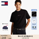 TOMMY JEANS【純色純棉】25夏季男裝平紋針織美式寬松短袖/修身圓領(lǐng)上衣T恤 【寬松刺繡】黑色BDS M