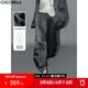 COCOBELLA[100%醋酸]肌理褶皺西褲寬松鐮刀褲休閑褲PA7016-2 灰藍(lán) S