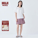 無(wú)印良品（MUJI）女式OBP再生尼龍裙褲褲子女款 短褲 休閑褲女裝25年夏季BE15CC5S 煙熏粉色 M （160/66A）