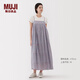 無(wú)印良品（MUJI）女式 雕版印染 吊帶連衣裙女裝裙子長(zhǎng)裙夏季25年純棉BC2LRA5S 紅色圖案 M (160/84A)