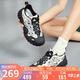 駱駝（CAMEL）丑萌登山鞋女時(shí)尚撞色戶外休閑鞋 L24M076602 米/銀/黑 38