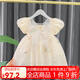 鸞雀翔童裝女寶寶一周歲衣服兒童公主裙生日周歲禮服夏季薄款女童連衣裙 米色蝴蝶結(jié)連衣裙 90 建議身高85-95體重22-27斤