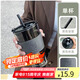 拜杰玻璃水杯竹節(jié)杯帶吸管水杯帶蓋咖啡杯禮物玻璃飲料杯杯子450ML