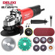 德力西電氣（DELIXI ELECTRIC）角磨機(jī)切割機(jī)家用手磨機(jī)磨光機(jī)打磨機(jī)手磨機(jī)砂輪機(jī)GD1365電動(dòng)工具 木工石材切割打磨套餐 大功率800W