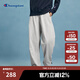 Champion【王俊凱同款】冠軍2024春季新款刺繡拼接logo女休閑衛(wèi)褲簡約長褲 淺灰色 M