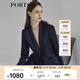 PORTS寶姿商場(chǎng)同款新品女裝三醋纖抽繩收腰西裝夾克LL8J017KWQ012 丈青混色 XS (2)