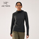 ARC'TERYX始祖鳥 TAEMA THERMAL HOODY 透氣 女子 速干長袖T恤 BLACK HEATHER/黑灰色 M