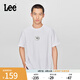 Lee25新品舒適版圓領(lǐng)鐳射光盤圖案印花男短袖T恤休閑LMT0098444LE 白色 L