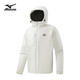 美津濃戶(hù)外夾克外套男士春秋防風(fēng)防水抓絨內里夾棉衣 白色 L