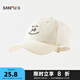 三福春日快樂小狗棒球帽 休閑時尚服飾配件配飾帽子841401 米白 均碼