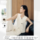 對白老錢風麻感馬甲闊腿褲兩件套女2025夏新款高級感氣質(zhì)通勤套裝 月光白 M