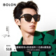 BOLON暴龍眼鏡王鶴棣同款墨鏡男黑超方框太陽鏡女防曬防紫外線BL3111 C10-灰色/亮黑偏光