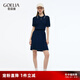 歌莉婭夏季運動風裙子套裝高知miu系穿搭2025新款天絲兩件套女1E6CAA330 90U深寶藍 S