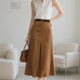 晚白【斷碼清倉】2025秋款時(shí)尚通勤氣質(zhì)半身裙包臀半裙【不含腰帶】 深咖色 L