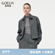 歌莉婭可水洗羊毛短款外套2025新款老錢風(fēng)春季流行穿搭1E1L6E670 44B煙灰 XL