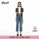 DZZIT地素短外套2024秋季新款粗花呢小香風(fēng)復(fù)古上衣女 黑色 M