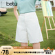 百圖betu女裝夏季新款牛仔褲時髦直筒百搭短褲牛仔褲女2306T44 白色 S